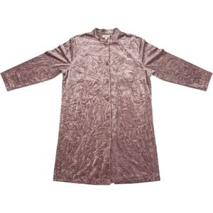 Units Woman Mauve Crushed Velvet Mock Neck Long Sleeve Top Plus Size 1X